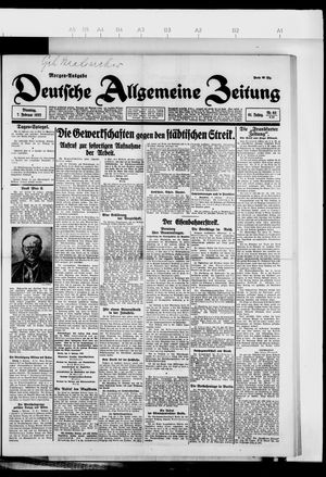 Deutsche allgemeine Zeitung vom 07.02.1922