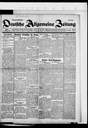 Deutsche allgemeine Zeitung vom 10.02.1922