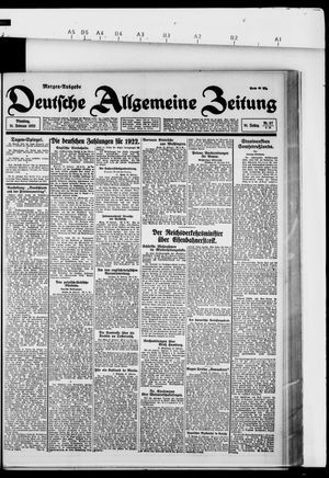 Deutsche allgemeine Zeitung on Feb 21, 1922