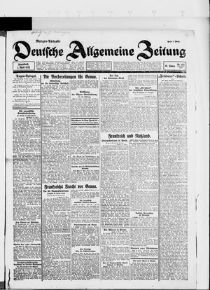 Deutsche allgemeine Zeitung vom 01.04.1922