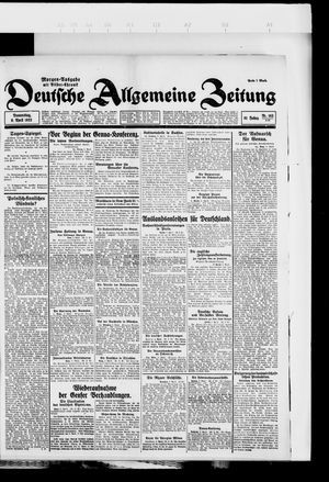 Deutsche allgemeine Zeitung on Apr 6, 1922