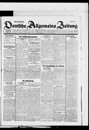 Deutsche allgemeine Zeitung on Apr 6, 1922
