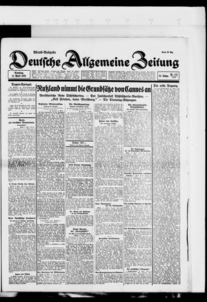 Deutsche allgemeine Zeitung vom 11.04.1922