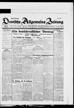 Deutsche allgemeine Zeitung vom 18.04.1922
