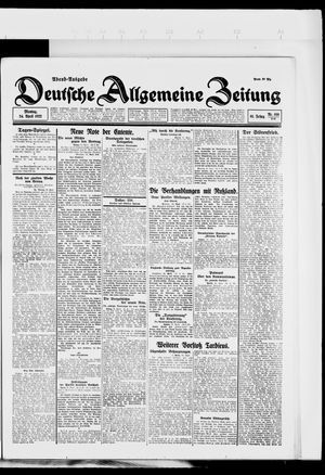 Deutsche allgemeine Zeitung on Apr 24, 1922