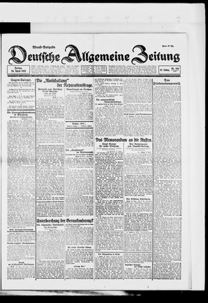 Deutsche allgemeine Zeitung on Apr 28, 1922