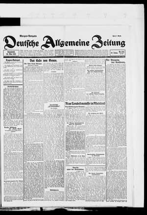 Deutsche allgemeine Zeitung vom 20.05.1922