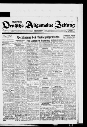 Deutsche allgemeine Zeitung vom 25.06.1922
