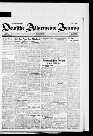 Deutsche allgemeine Zeitung vom 27.06.1922