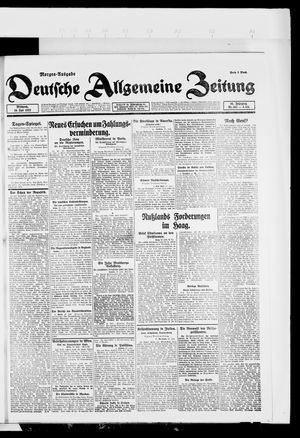 Deutsche allgemeine Zeitung vom 19.07.1922