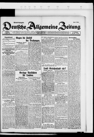 Deutsche allgemeine Zeitung vom 01.08.1922