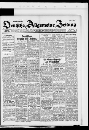 Deutsche allgemeine Zeitung vom 05.08.1922