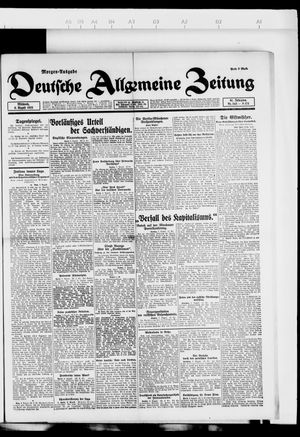 Deutsche allgemeine Zeitung on Aug 9, 1922