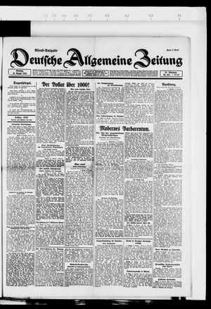 Deutsche allgemeine Zeitung vom 15.08.1922