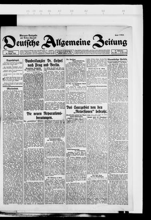 Deutsche allgemeine Zeitung vom 20.08.1922