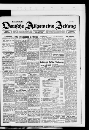 Deutsche allgemeine Zeitung on Aug 23, 1922
