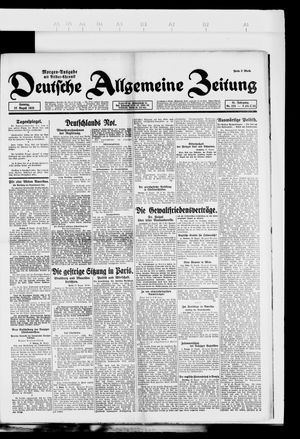 Deutsche allgemeine Zeitung vom 27.08.1922