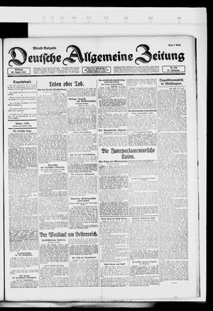 Deutsche allgemeine Zeitung vom 30.08.1922