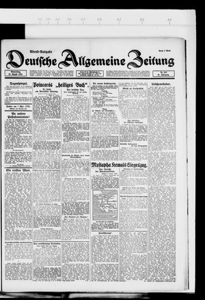 Deutsche allgemeine Zeitung vom 31.08.1922