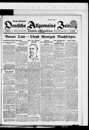 Deutsche allgemeine Zeitung vom 21.10.1922