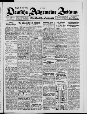 Deutsche allgemeine Zeitung vom 11.02.1925