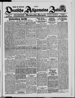 Deutsche allgemeine Zeitung vom 20.04.1925