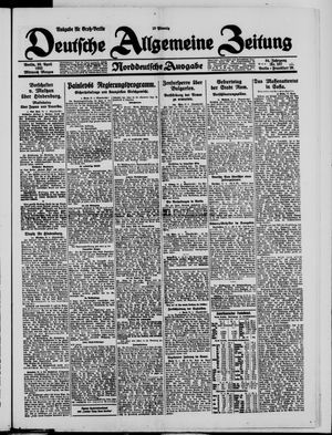 Deutsche allgemeine Zeitung vom 22.04.1925