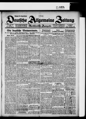 Deutsche allgemeine Zeitung vom 22.07.1925