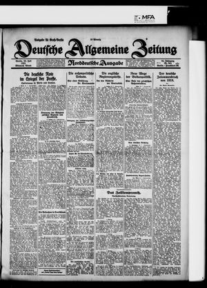 Deutsche allgemeine Zeitung vom 22.07.1925