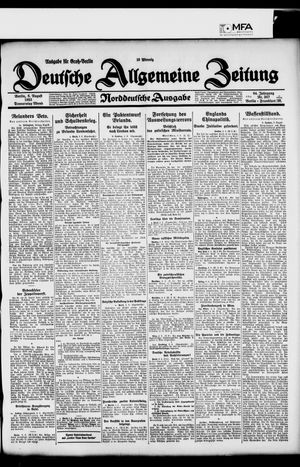 Deutsche allgemeine Zeitung on Aug 6, 1925