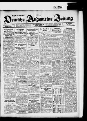 Deutsche allgemeine Zeitung on Nov 6, 1925