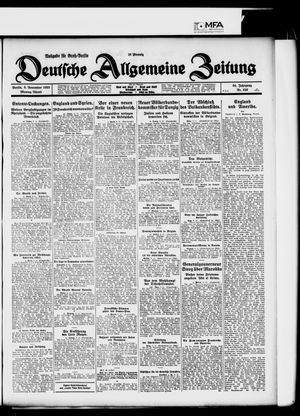 Deutsche allgemeine Zeitung on Nov 9, 1925