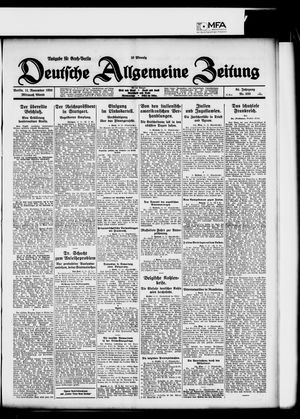 Deutsche allgemeine Zeitung vom 11.11.1925