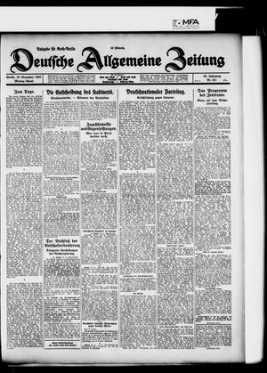 Deutsche allgemeine Zeitung vom 16.11.1925