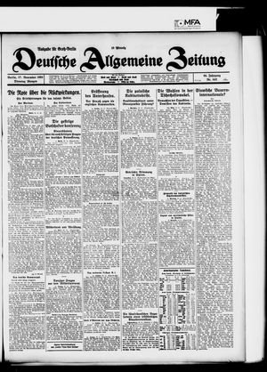 Deutsche allgemeine Zeitung on Nov 17, 1925