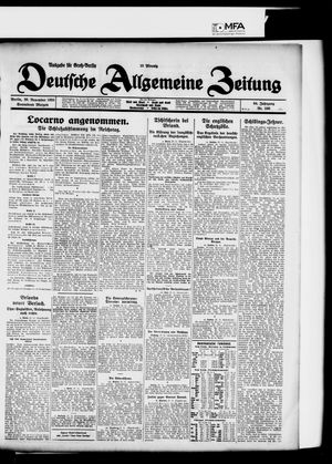 Deutsche allgemeine Zeitung vom 28.11.1925