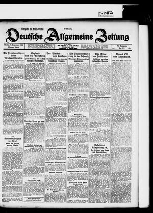 Deutsche allgemeine Zeitung vom 07.12.1925