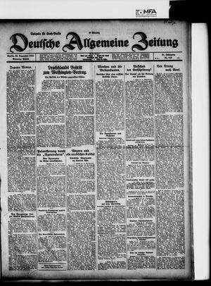 Deutsche allgemeine Zeitung vom 29.12.1925