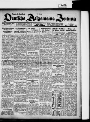 Deutsche allgemeine Zeitung vom 30.12.1925