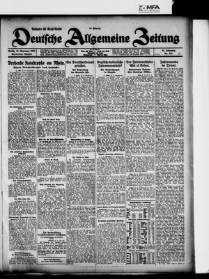 Deutsche allgemeine Zeitung on Dec 31, 1925