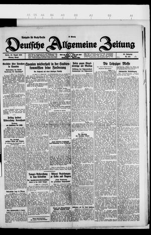 Deutsche allgemeine Zeitung on Aug 30, 1926