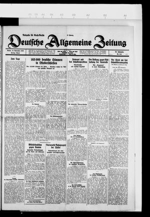 Deutsche allgemeine Zeitung vom 19.11.1926