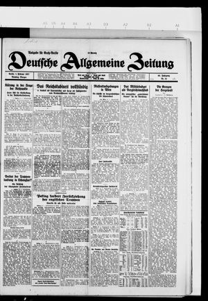 Deutsche allgemeine Zeitung vom 01.02.1927