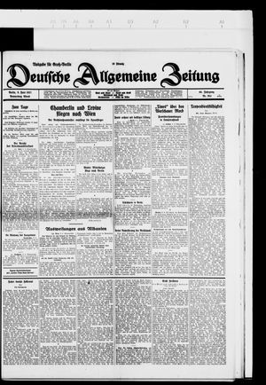 Deutsche allgemeine Zeitung vom 09.06.1927