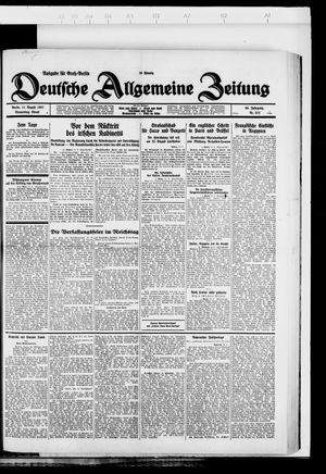 Deutsche allgemeine Zeitung vom 11.08.1927