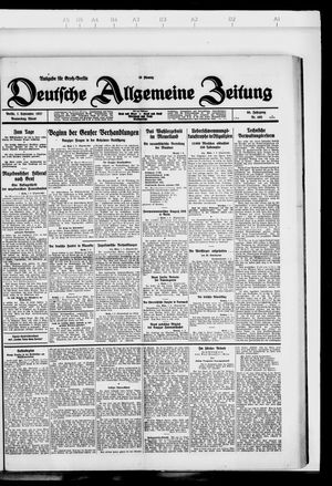 Deutsche allgemeine Zeitung vom 01.09.1927