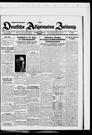 Deutsche allgemeine Zeitung vom 22.09.1927