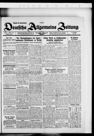 Deutsche allgemeine Zeitung vom 11.10.1927