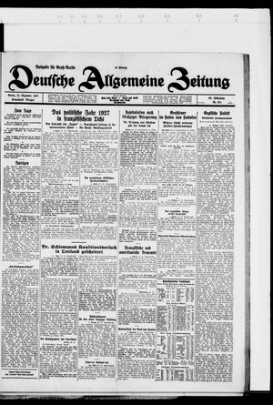 Deutsche allgemeine Zeitung vom 31.12.1927
