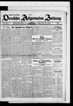 Deutsche allgemeine Zeitung on Nov 10, 1928